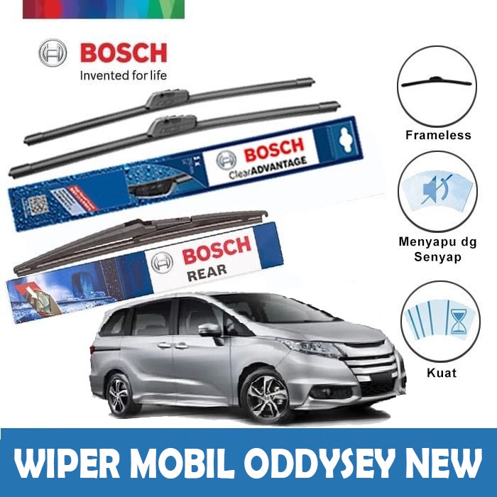 Wiper Depan Belakang Honda Oddysey New Bosch Frameless Advantage