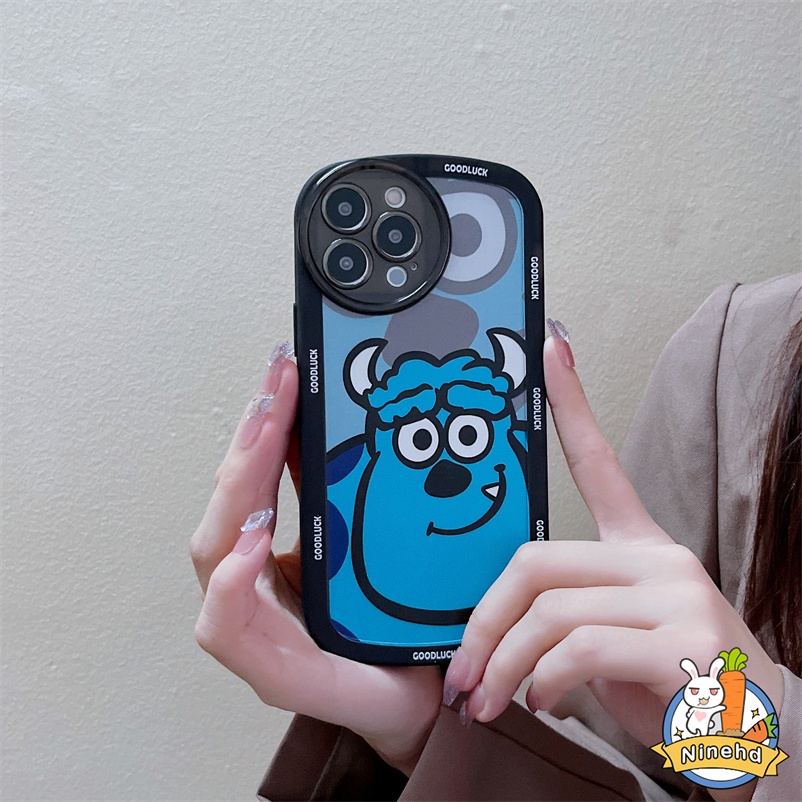 Soft Case Silikon Motif Monster Mata Besar Untuk Compatible For iPhone 14 13 12 11 Pro Max SE 2020 Xr X Xs Max iPhone 7 8 6 6s Plus Cute Big-eyed Monster Phone Case Soft Silicone Anti-fall Shockproof Protective Phone Case Back Cover