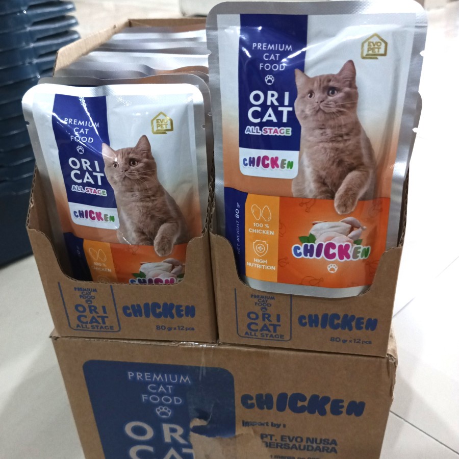 ( 24 x ) Ori Cat Pouch Sachet Chicken Makanan Basah Kucing 80 gr