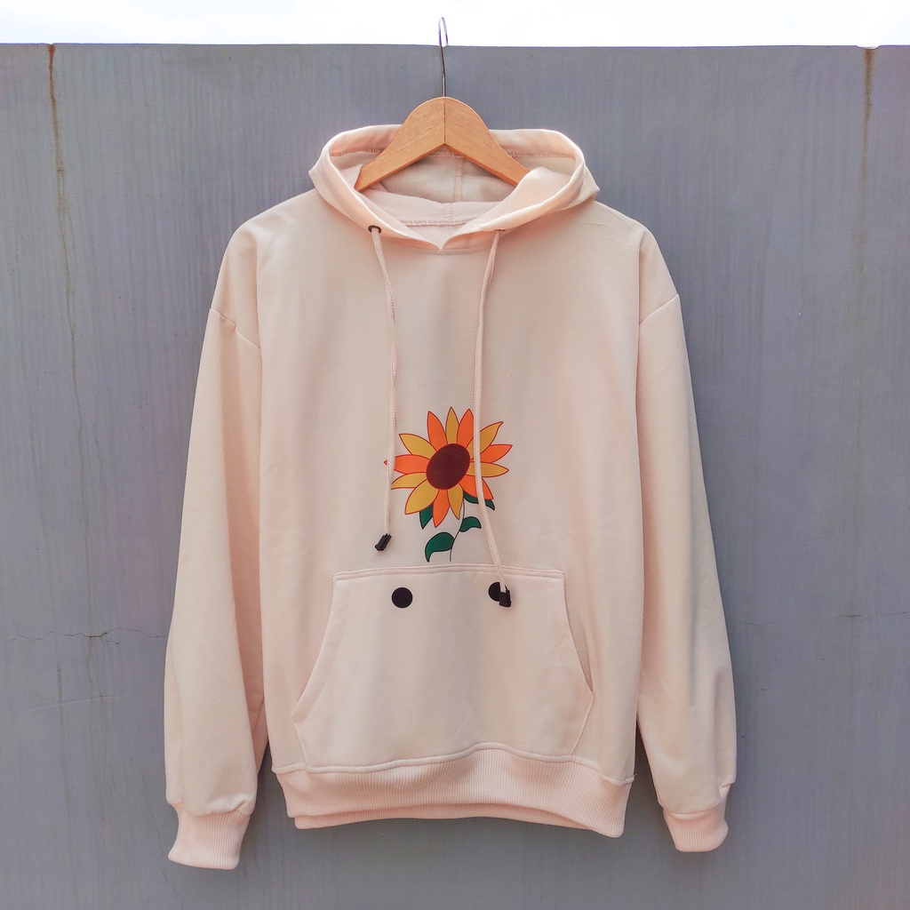 Hoodie Oversize Wonderegg Sunflower Korean Wanita Pria L - XL - XXL - XXXL