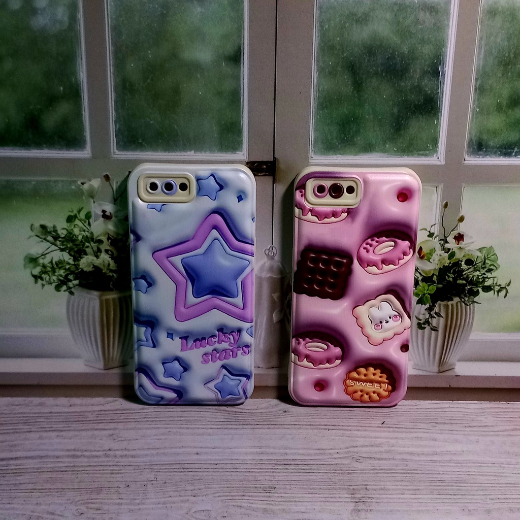 Casing Oppo A3s CPH1803 Case 3D Motif Cookies and Lucky Star Realme c1 A1603