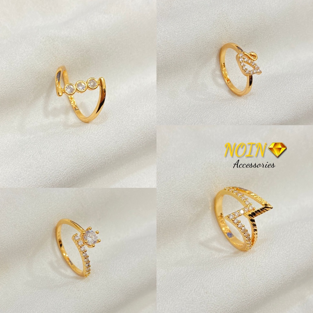 Cincin Lapis Emas 18K Permata C7#