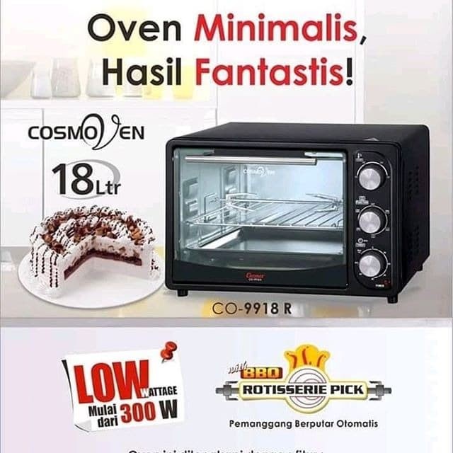 Oven Cosmos Co-9918 R - Oven 18 L