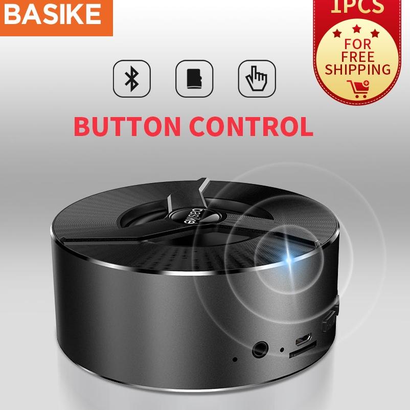 ۞ BASIKE speaker bluetooth aktif Portable Mini HiFi Wireless Stereo bass polytron karaoke Kecil orig