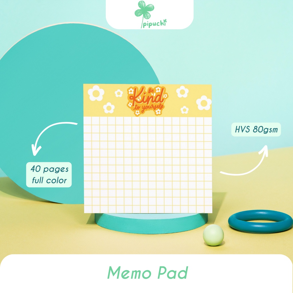 

Pipuchi's Memo Pad Grid Series - Note Pad Lucu Aesthetic (40 lembar)