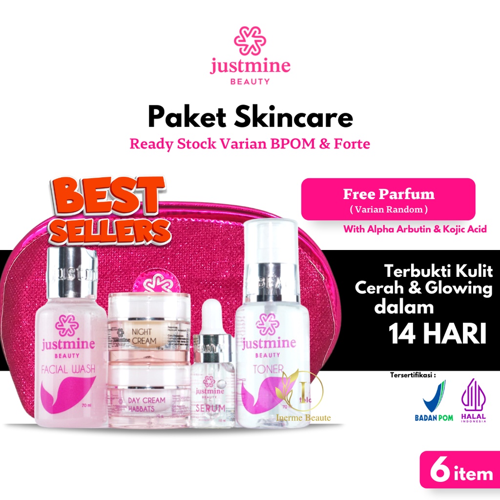 Justmine Beauty Skincare Bpom Paket Night Glow Acne Jelly Acne More dan Remove Spot - Paket Skincare