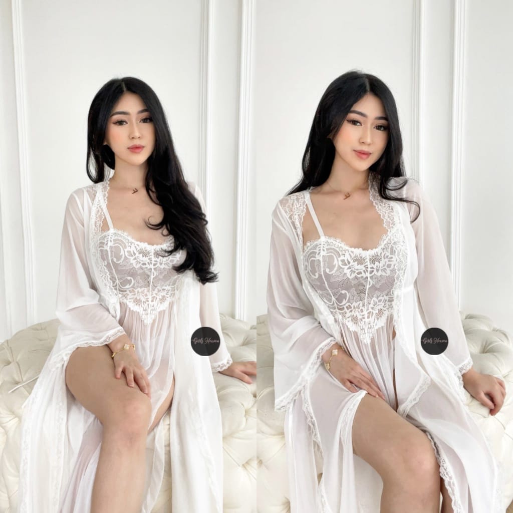 Amber Sexy Midi Lingerie Kimono Set by @bf_label