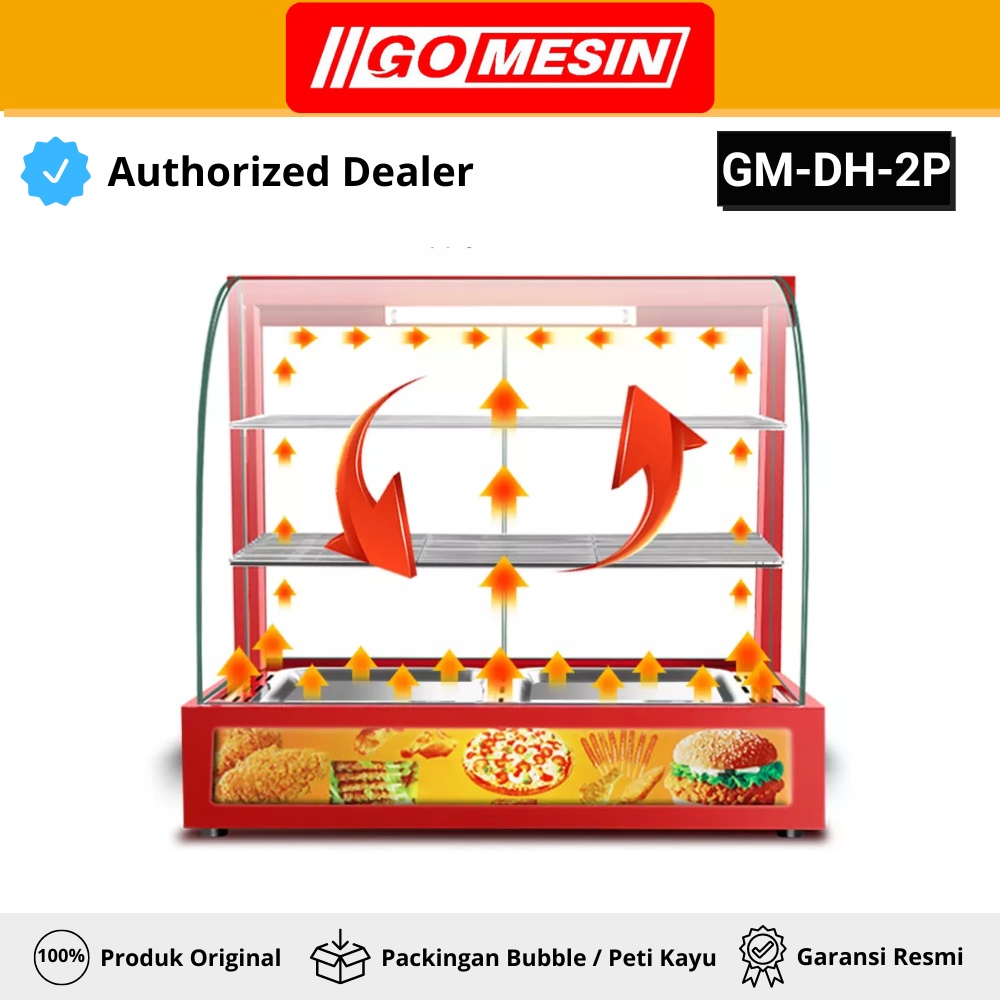 SHOWCASE WARMER FRIED CHICKEN GOMESIN GM-DH2P ETALASE PENGHANGAT MAKANAN AYAM FRIED CHICKEN