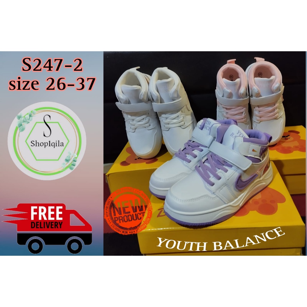 Sepatu Fashion Anak Perempuan- Sneakers S247-1 (26-37) sepatu anak import