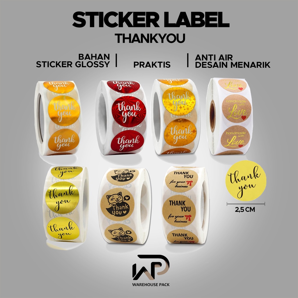

1 roll (500 pcs) Stiker Label Tulisan Thank You For Your Order | Stiker Label Packing | Stiker Terima Kasih | Stiker Souvenir