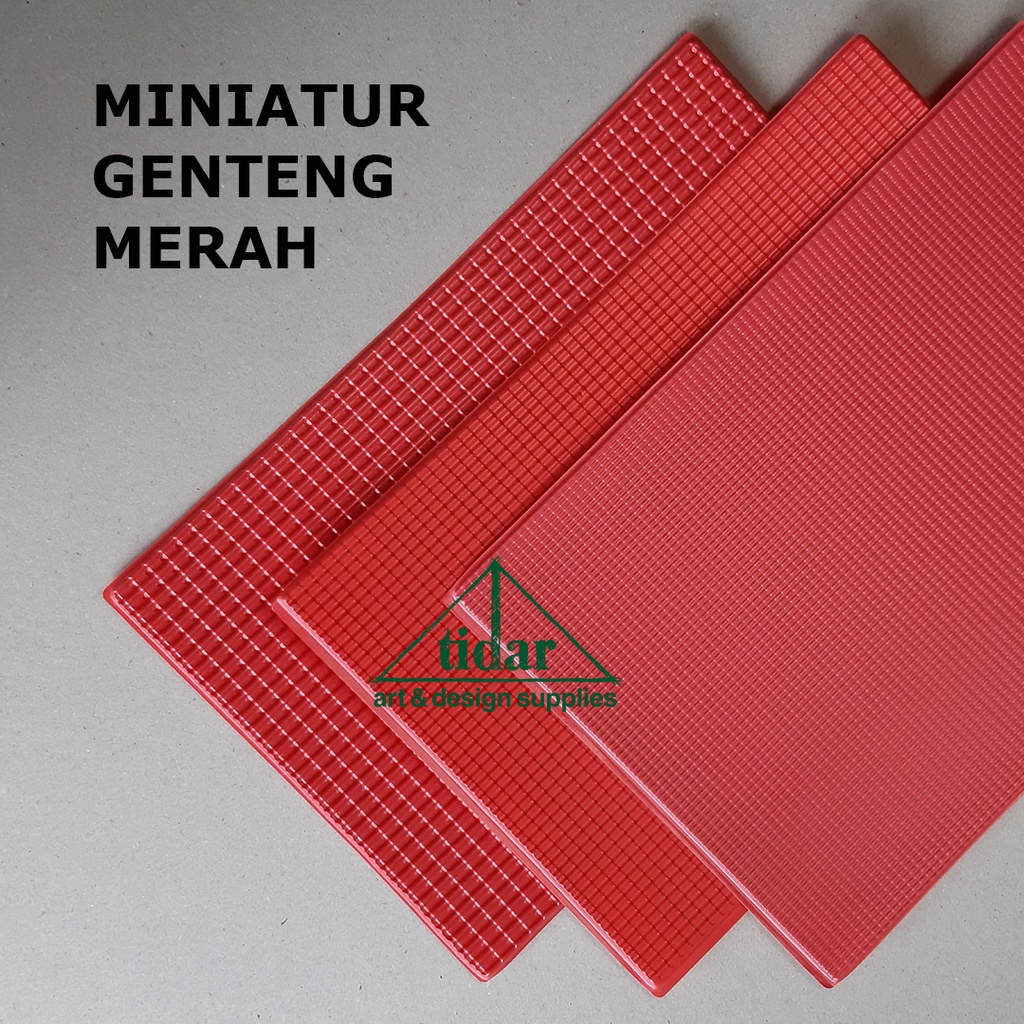 

[MR] Plastik Tekstur Timbul - Motif Genteng - Miniatur Atap Merah Skala