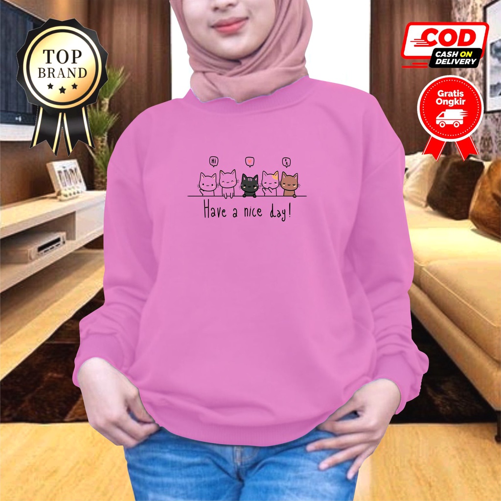 Atasan wanita | Kaos sweatshirt | Kaos lengan panjang | kaos babyterry | ZACKYANG