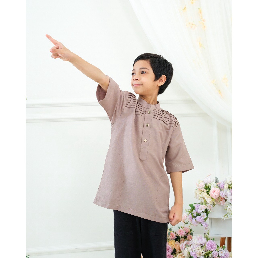 Faaz Kemko - Kemeja Koko Kids Lengan Pendek Stylish by Riskirich