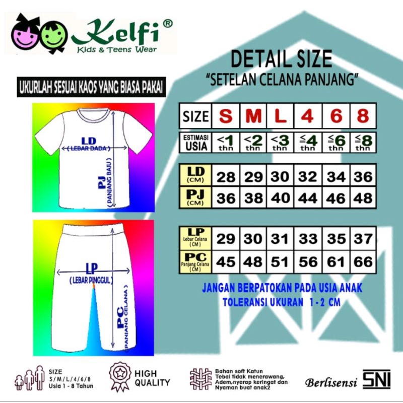 Setelan Anak Lengan Panjang CP KELFI FULL PRINT