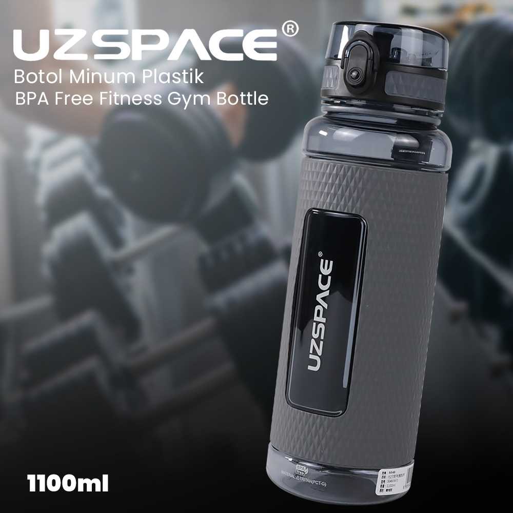 (BISA COD) FTIHSHP UZSPACE Botol Minum Plastik BPA Free Fitness Gym Bottle 1100ml - 5046