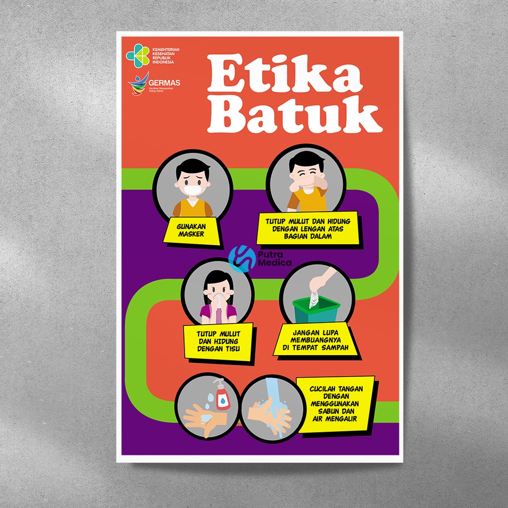 Poster Kesehatan Etika Batuk A3+ / Gambar Edukasi