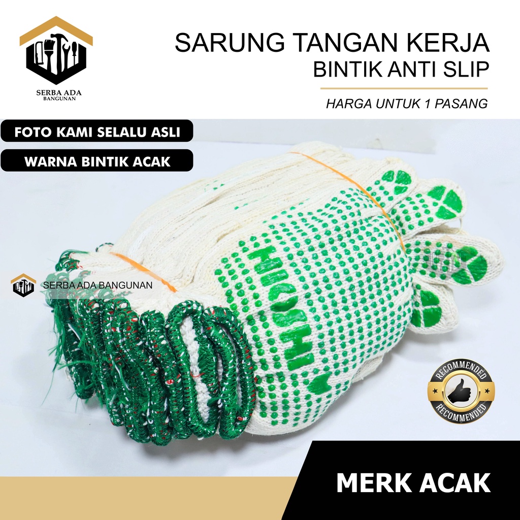 SARUNG TANGAN KATUN BINTIK - SARUNG TANGAN PABRIK BANGUNAN