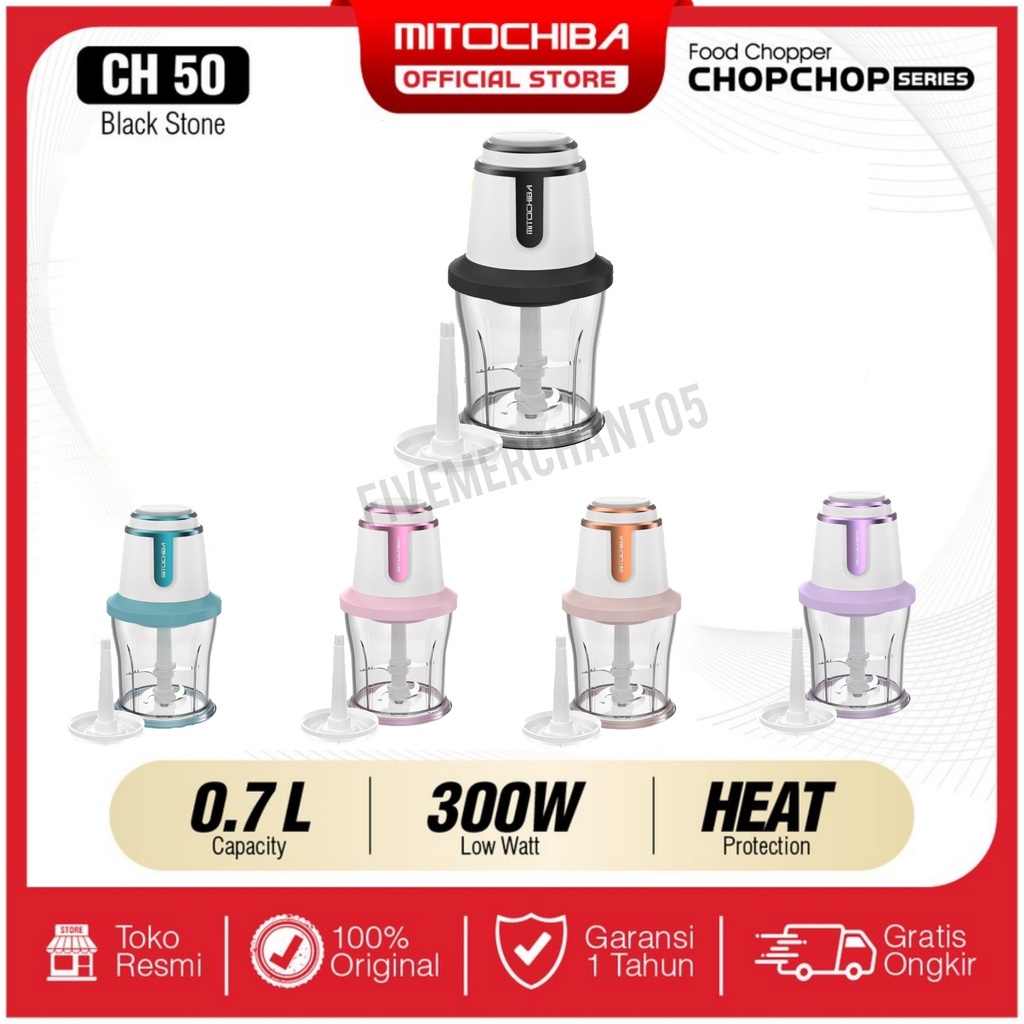 Food Chopper Mitochiba CH 50 CH50 0,7 Liter Blender Bumbu Daging Mito Chopchop Pink Black Blue Purple Gold