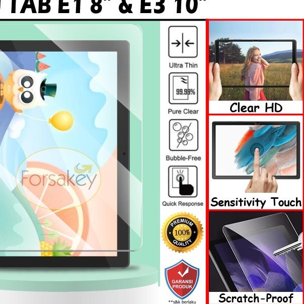 Olike Edu Tab Edutab E1 E3 Tab Tablet 8 10 Inch Inci Tempered Glass Screen Guard Protector Anti Gores Antigores Temper Tempered Glas Kaca Bening Pelindung Layar Oppo . . . . .
