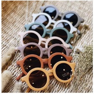 Kacamata Anak Bulat Vintage Sunglasses Kacamata Hitam Fashion Anak Anti UV Bahan Plastik