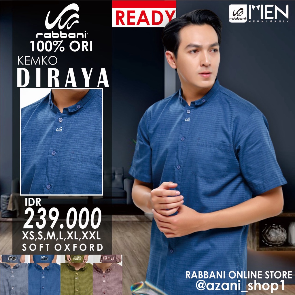 RABBANI KOKO KEMKO PRIA DIRAYA ORI - Kemeja Koko Rabani Asli Lengan Panjang Baju Koko Muslim Terlari