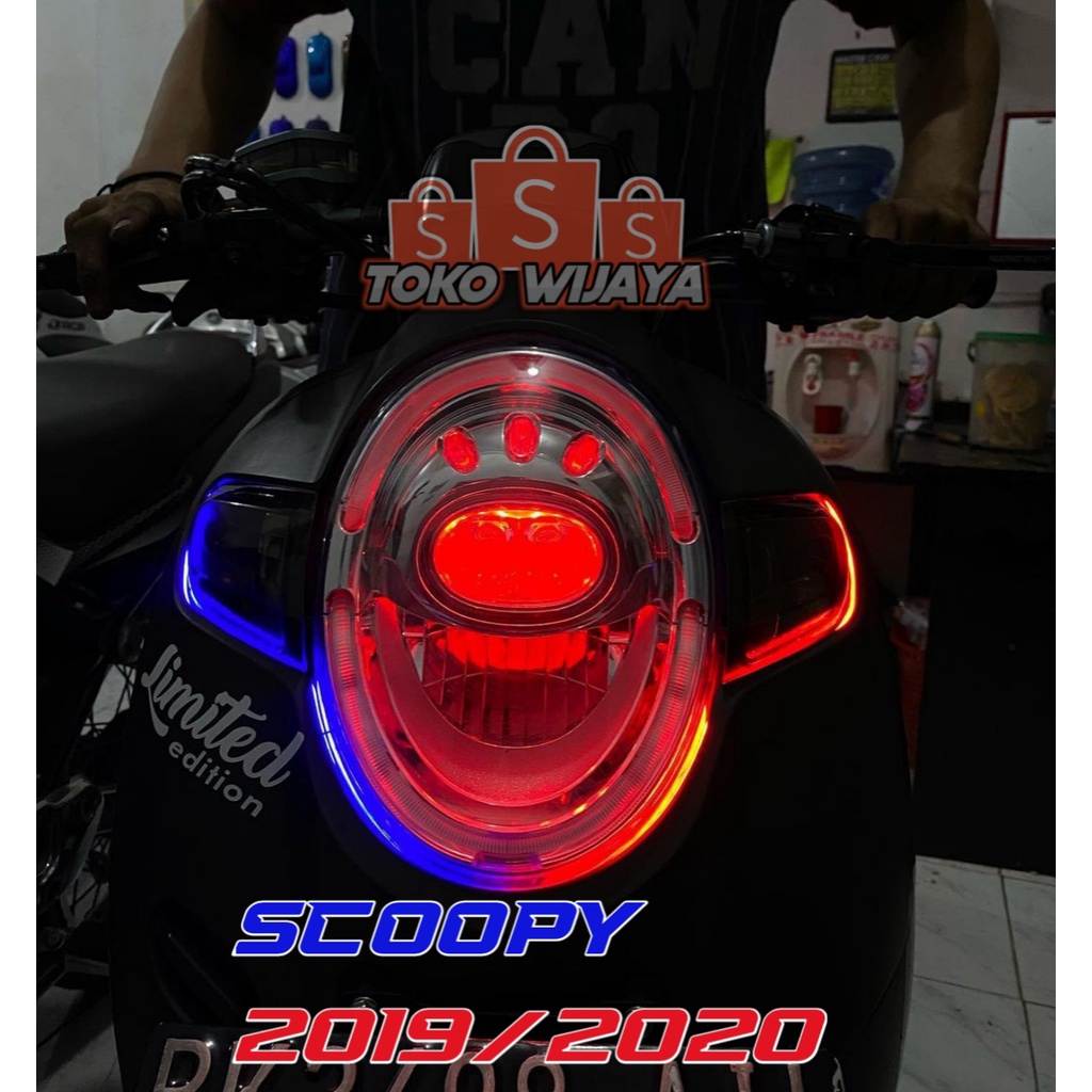 SEPAKET LENGKAP LAMPU ALIS NEON SCOOPY UNIVERSAL BONUS DEMON EYES + SAKLAR ON OFF BY AG REZA SPEED