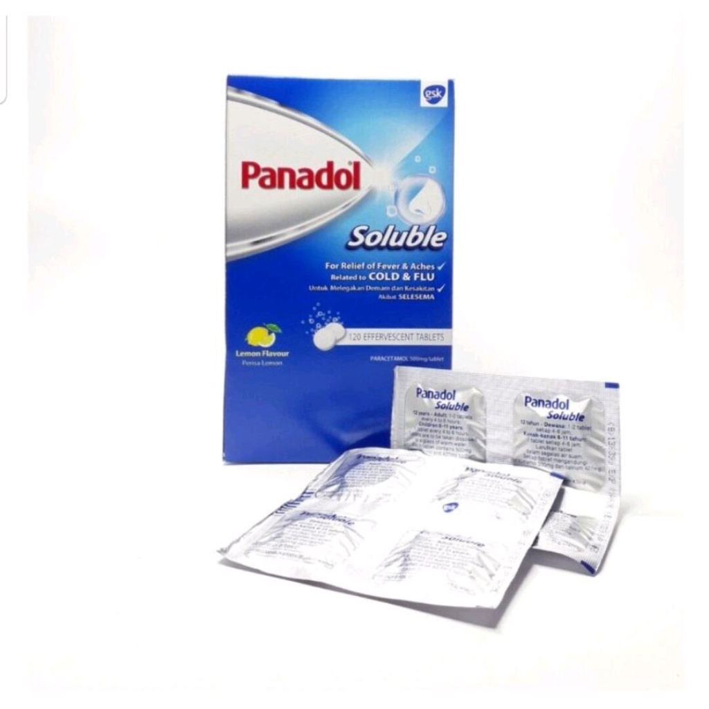 Panadol Soluble 4 tablets/strip malaysia Original import Handcarry panadol celup