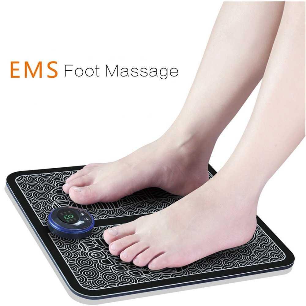 TaffOMICRON Pemijat Kaki Elektrik Pulse EMS Massager Versi Baterai - EMS16 - Black