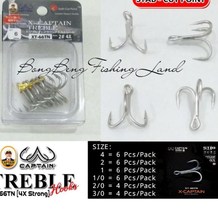 murah Treble Hook Pancing Captain 4X XT-66TN belkang