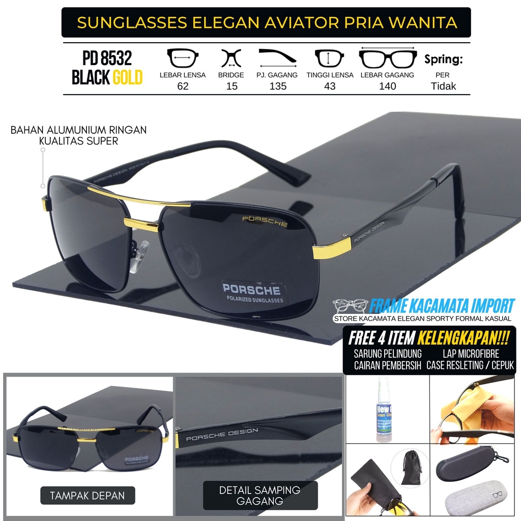 Kacamata Sunglasses Pria Elegan Kotak Lensa Polarized