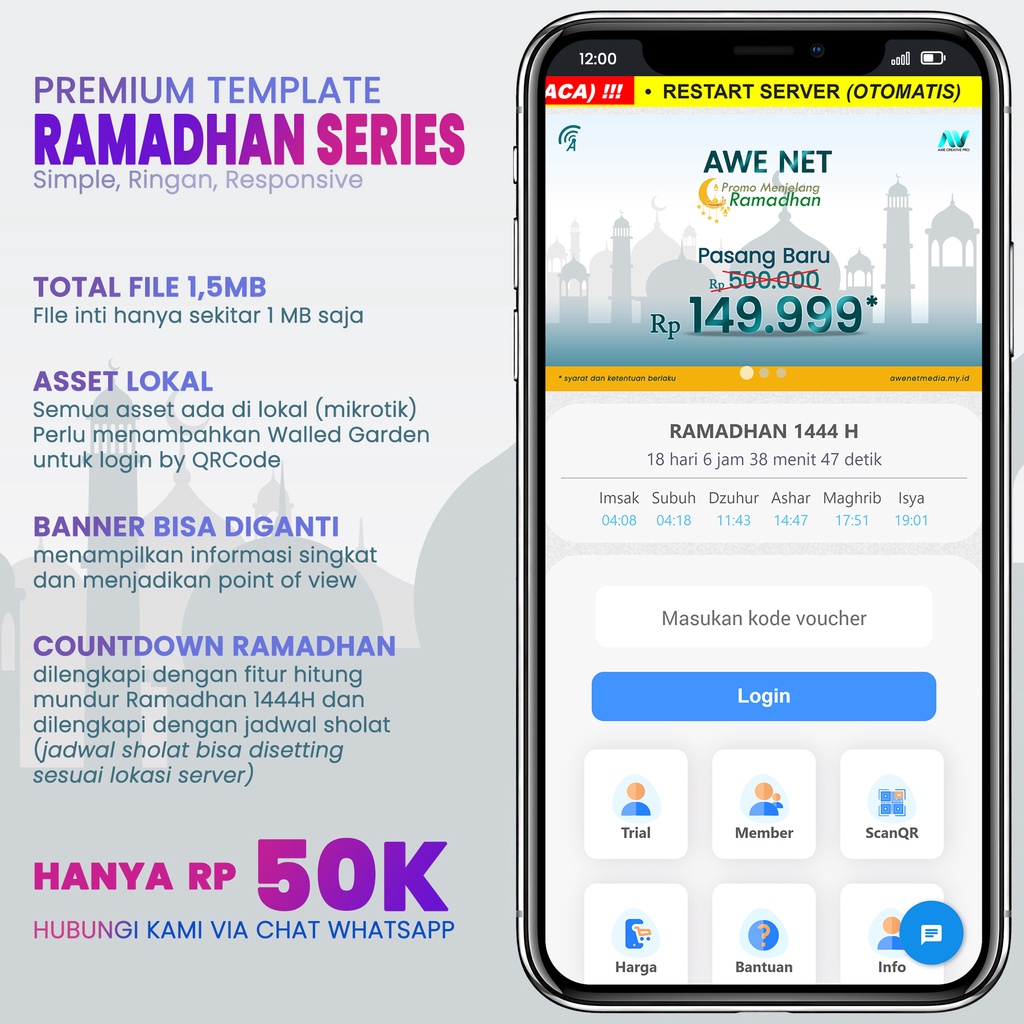 Template Login Page Hotspot Premium - Ramadhan Series, Tema Ramadhan