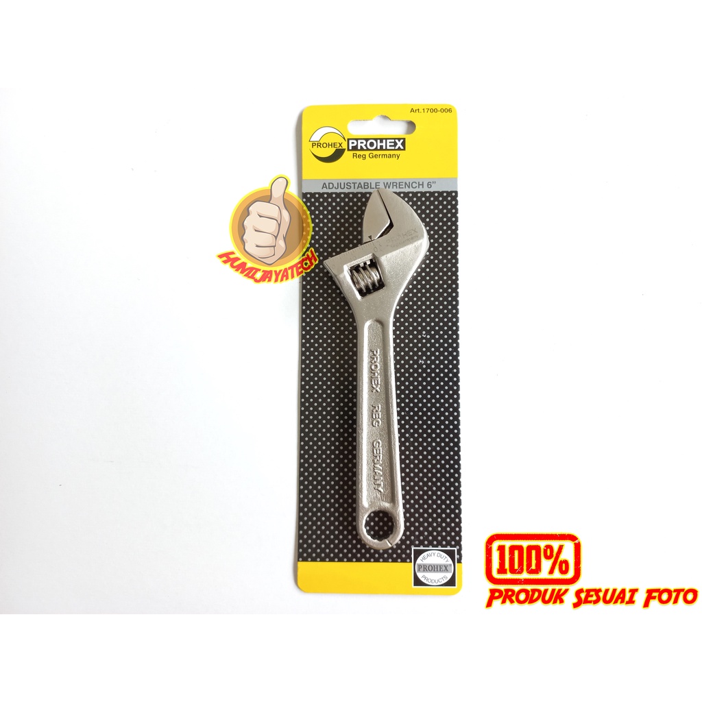 Kunci Inggris Heavy Duty 6" Prohex / Kunci Inggris 6 inch Heavy Duty Prohex Reg.Germany