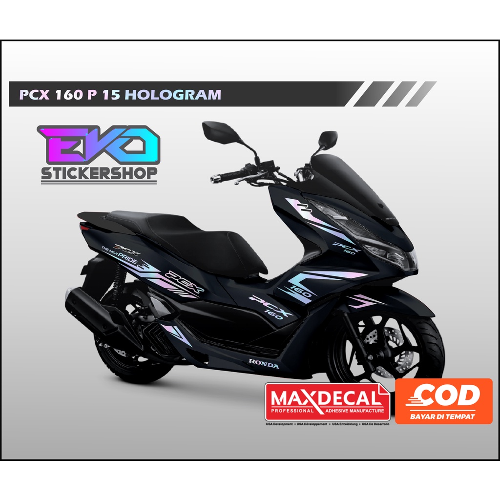 Sticker PCX 160 HITAM Cutting Stiker Stripping Striping Hologram