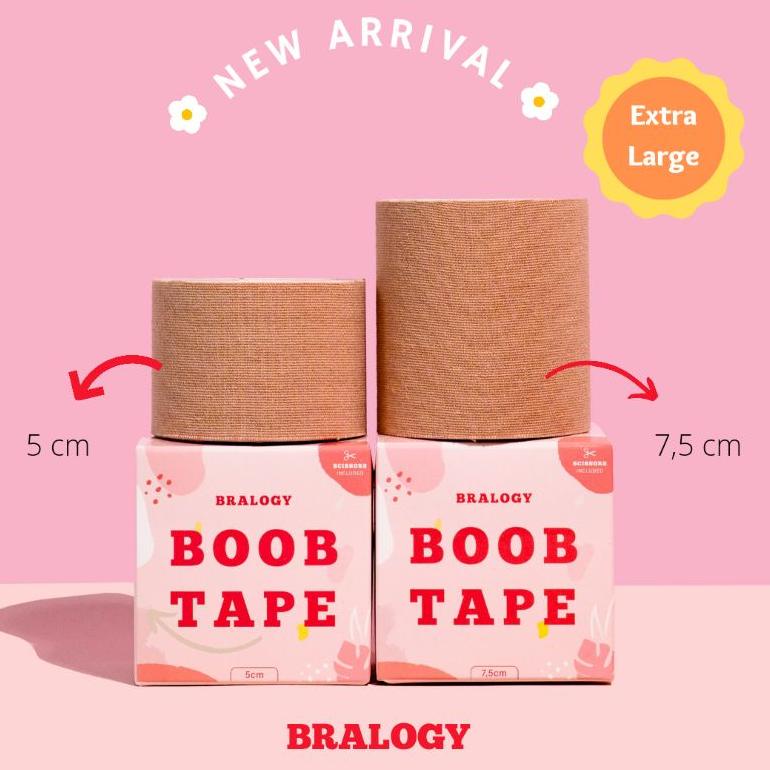 HARGA BERSAHABAT Bralogy - Bra Tape / Boob Tape / Body Tape 5m x 7.5cm - FREE GUNTING & NIPPLE COVER