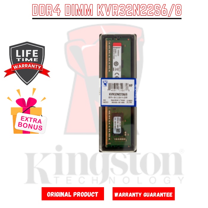 Kingston Memory RAM Value KVR32N22S6/8 DDR4 8GB