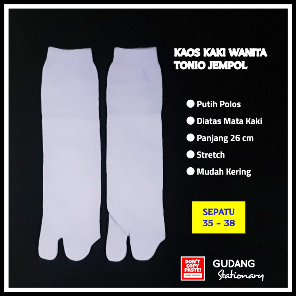 Kaos Kaki Jempol Wanita Putih Polos TONIO