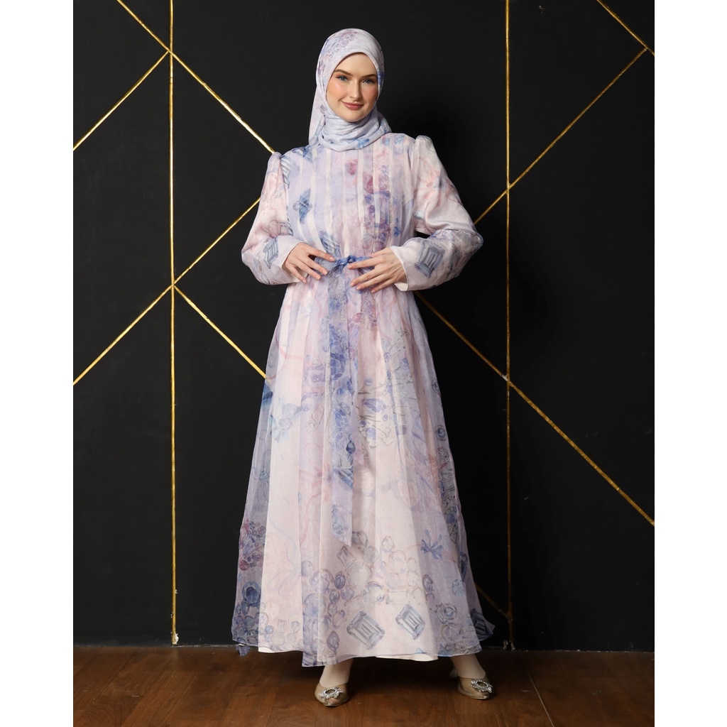 Dress Pesta Satin Premium | Gamis Organza Muslim | Fairy Dress