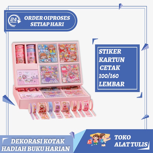 

【Promosi Panas】Tahan Air Stiker Lucu Tema Kartun Stiker Label untuk Buku Pegangan Diary Dekorasi Kotak Hadiah Set Stiker Kertas Motif Kartun Untuk 100/160 Potongan