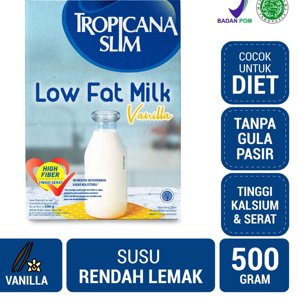 

♩ Tropicana Slim Susu Low Fat Vanilla 500gr - Susu Bantu Diet Turunkan Kolesterol ❈