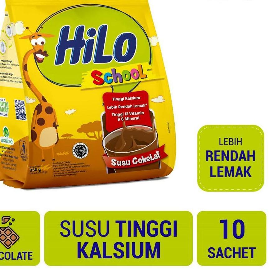 

GROSIR HiLo School Chocolate Gusset 350 gram (10 Sachet) - Susu Tinggi Kalsium 