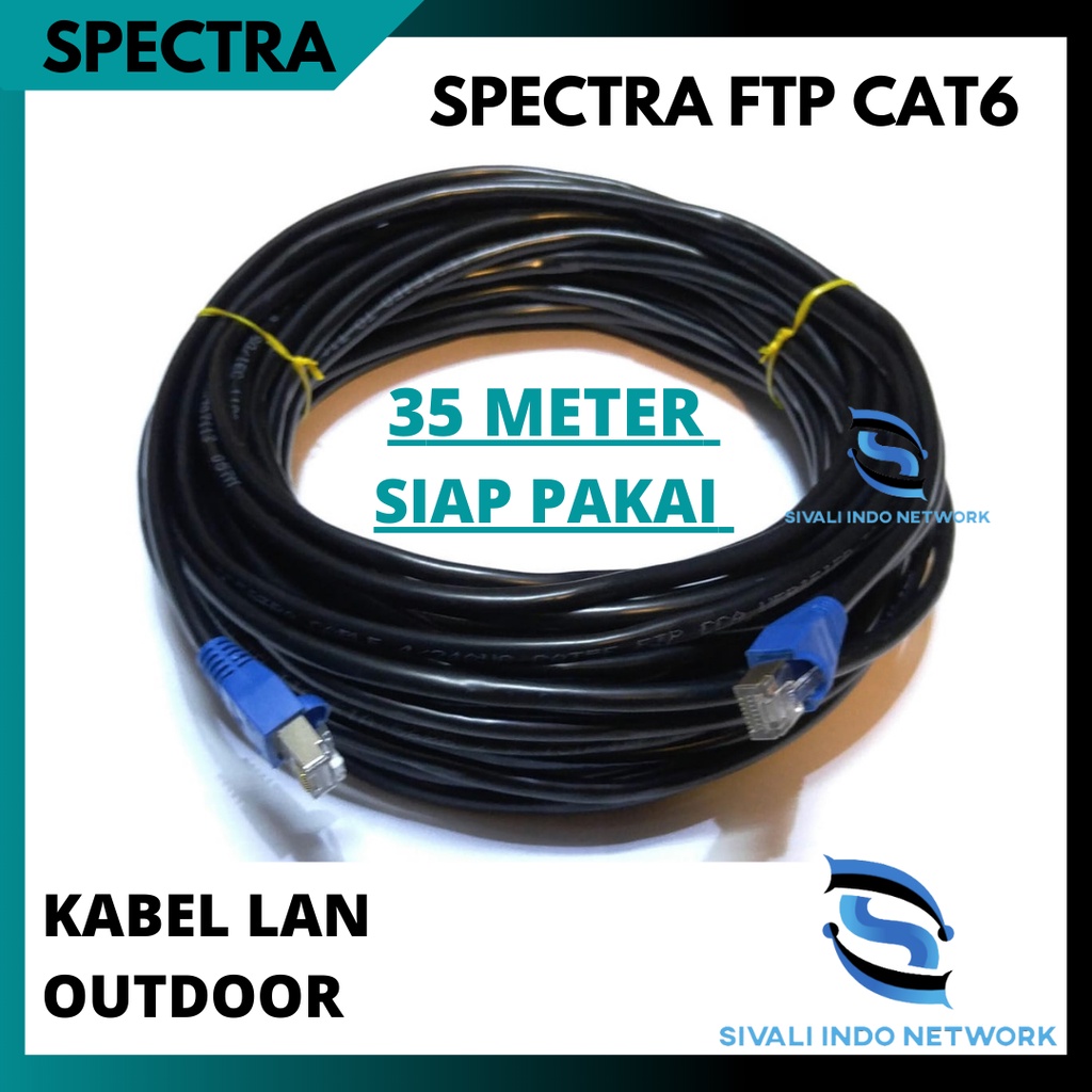 35 METER SPECTRA KABEL LAN FTP CAT6 OUTDOOR BLACK SIAP PAKAI