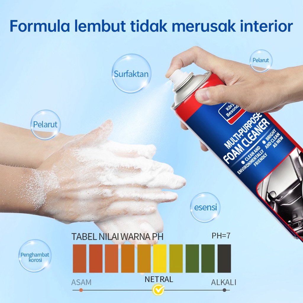 Glodway Pembersih Interior Mobil/Interior Cleaner Mobil/Pembersih Jok Mobil/Foam Cleaner Multifungsi/Interior Dalam Mobil/Car Foam Cleaning/Dry Cleaner Agent Tanpa Air/Pembersihan Sepeda Motor