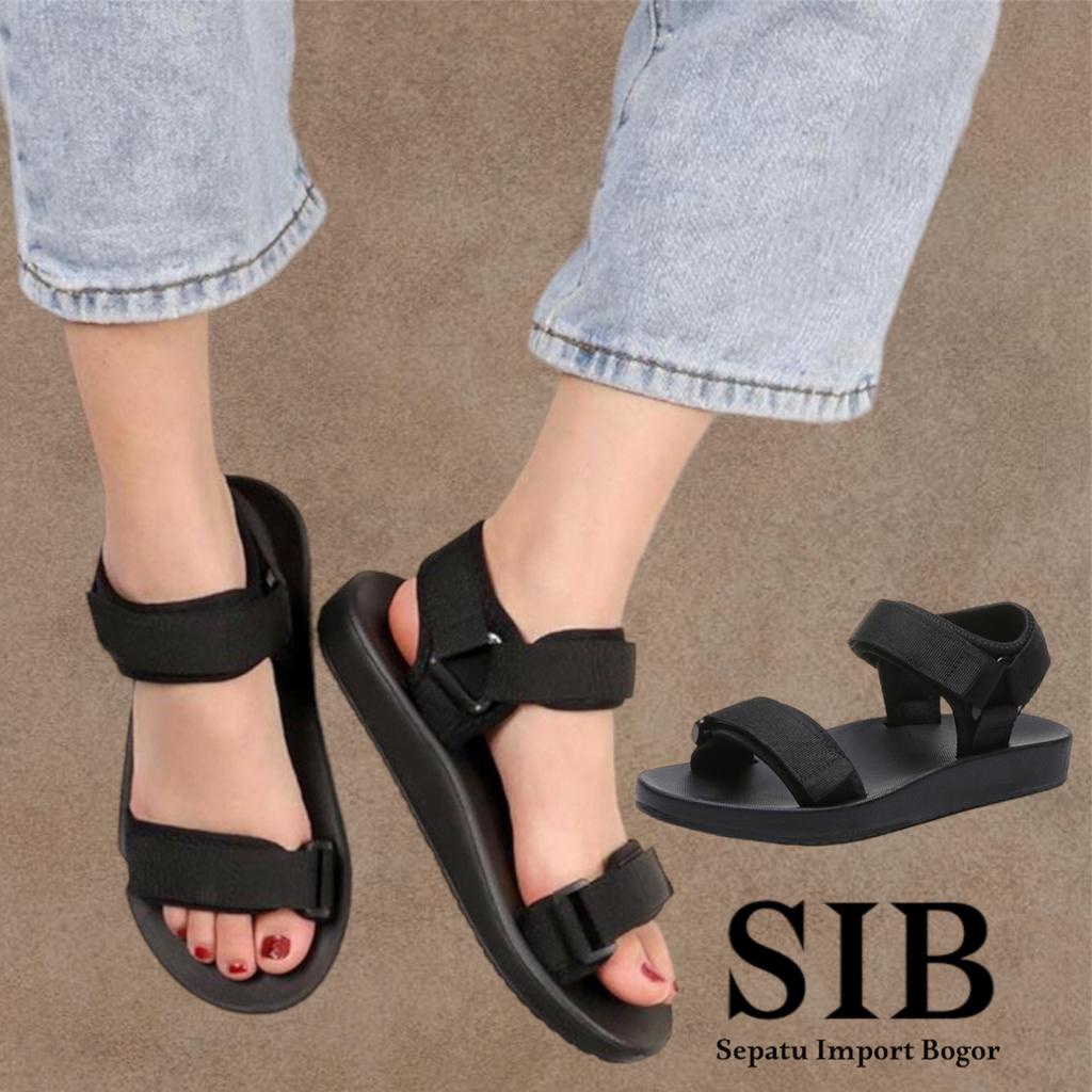 Sandal Wanita Gunung Import CARLOTTA / Sandal Jelly Tali Karet Empuk Kain Tebal