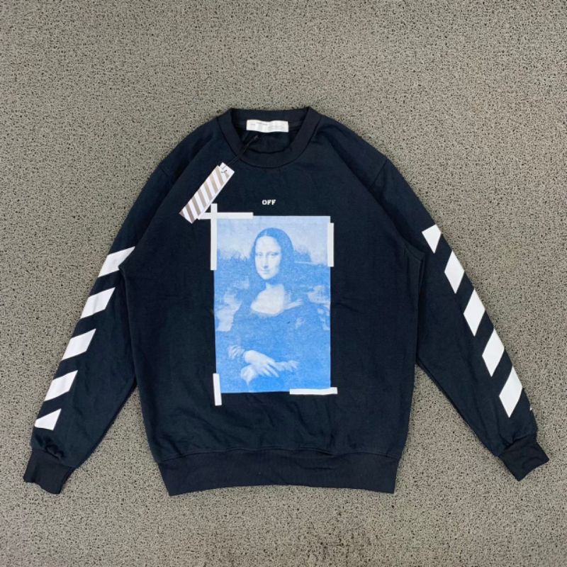 CREWNECK OFF WHITE X MONALISA FULL TAG LABEL CASUAL HYPE