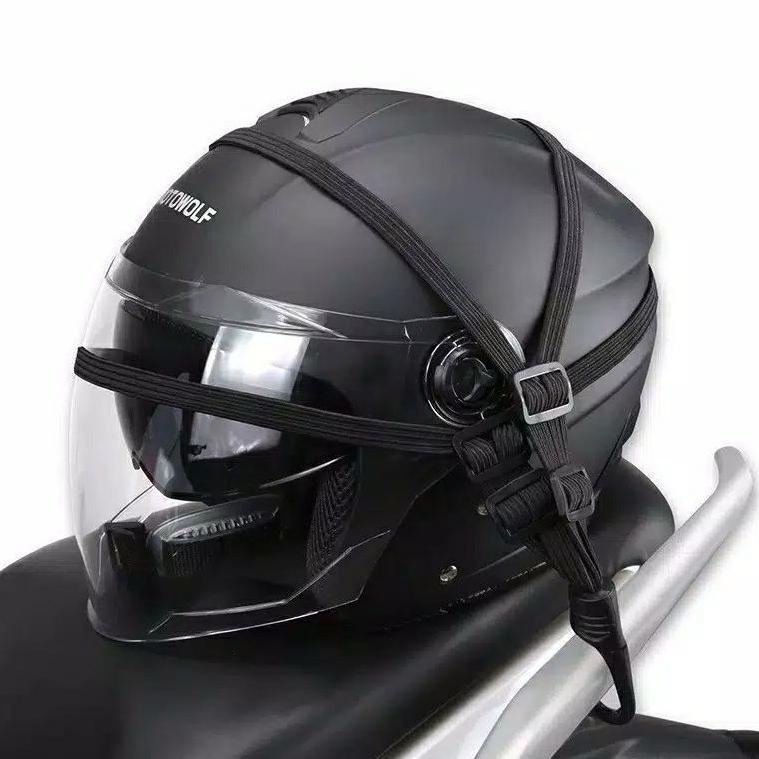PROMO HARI INI ORIGINAL MOTOWOLF | tali atao jaring pengikat helm tas barang untuk motor 2 hook 65cm