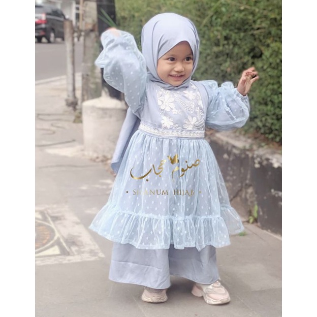 Aurora dress/gamis couple/gamis anak/gamis lebaran/dress anak/gamis bayi/couple ibu dan anak