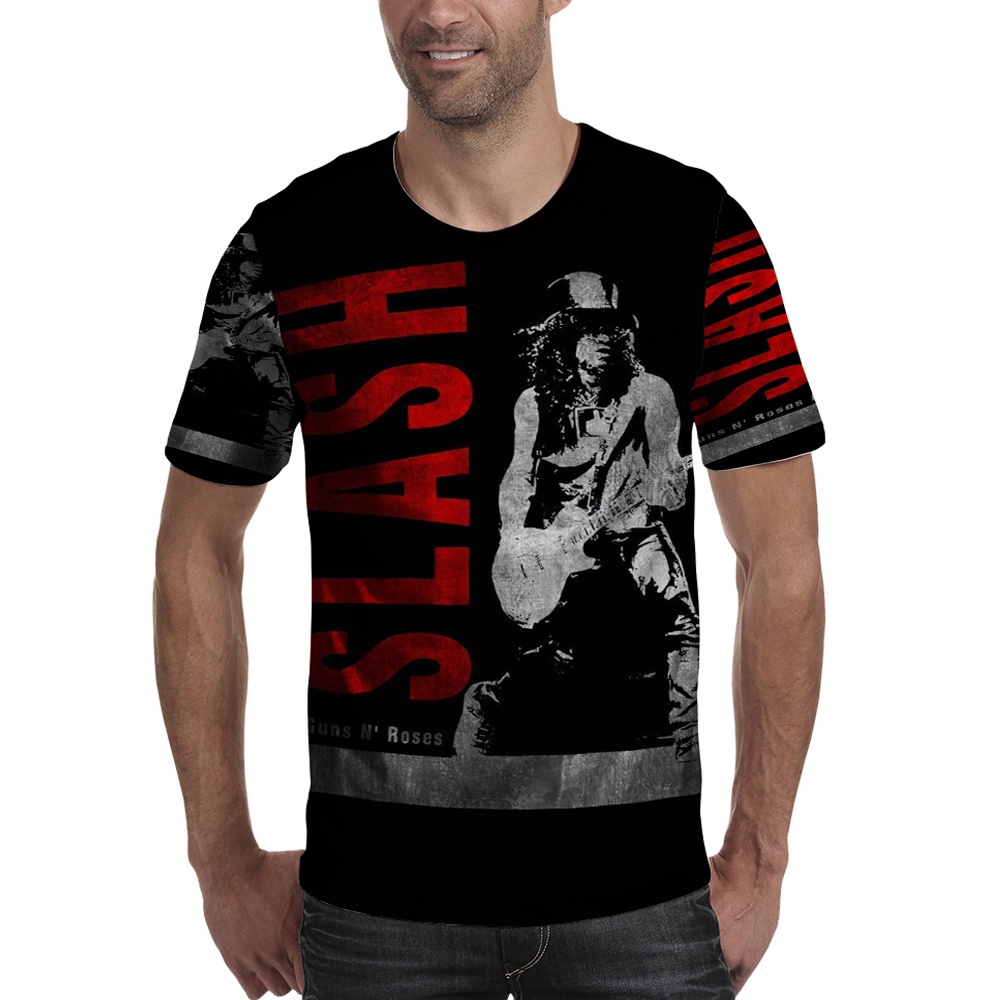 Kaos Slash Guns N' Roses Tshirt Fullprint Bahan Polyester Jersey [Bisa COD]
