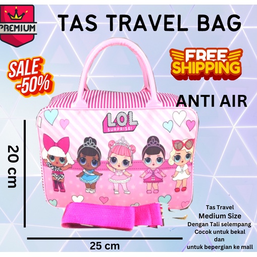 COD ~ 2in1 Travel Bag ANTI AIR ANAK &amp; DEWASA KARAKTER Jinjing + Selempang (TAS KOPER JINJING/TAS RENANG) Tas Travel Tas lebaran Tas mudik tas jinjing tas ransel tas multifungsi tas anak Travel Korea