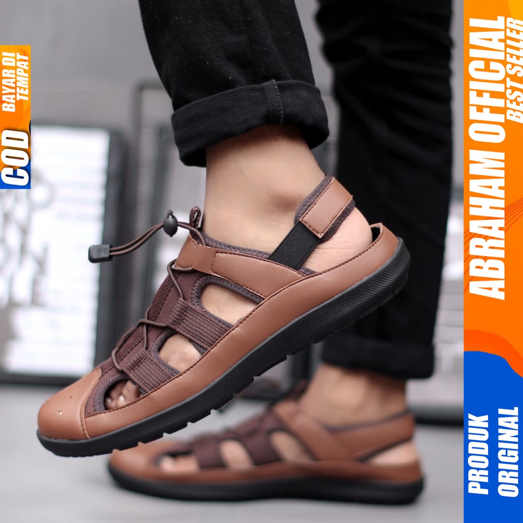 ABRHM LEXA Sepatu Casual Slop Kasual Pria Cowok Kulit Sintetis Santai Keren Original