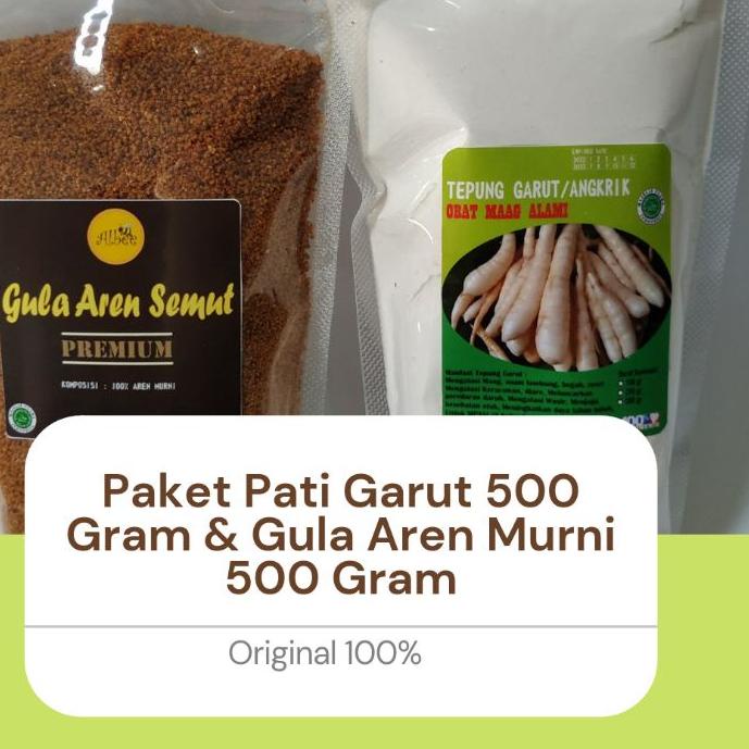 

[BISA COD] PAKET TEPUNG GARUT DAN GULA AREN 500/500 GRAM - Terbaru !